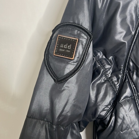 add Down Sz 6 Puffer Zip Belted Black Coat - Picture 6 of 16